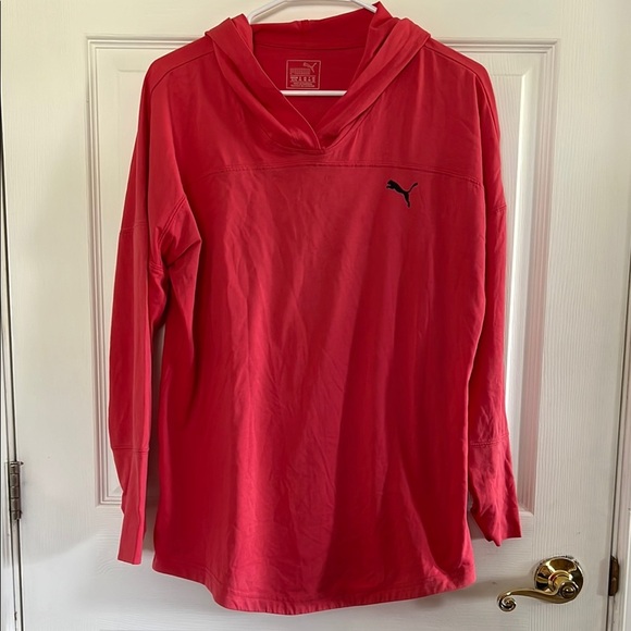 Puma Vibrant Red Hoodie with Logo - Picture 1 of 3